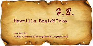Havrilla Boglárka névjegykártya